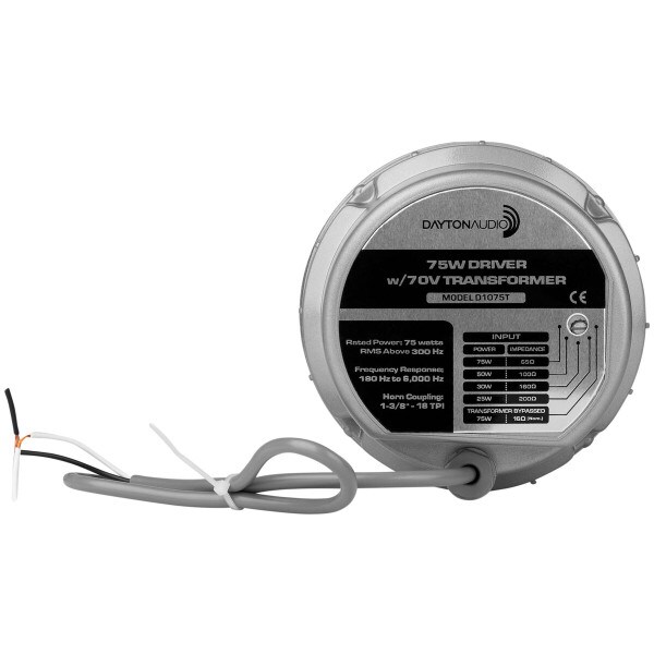 Main product image for Dayton Audio D1075T 75W Driver with 70V Transformer 300-190